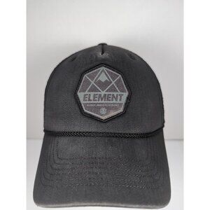 Element Mesh Snap Back Trucker Hat One Size Dark Gray Herringbone Pattern Patch